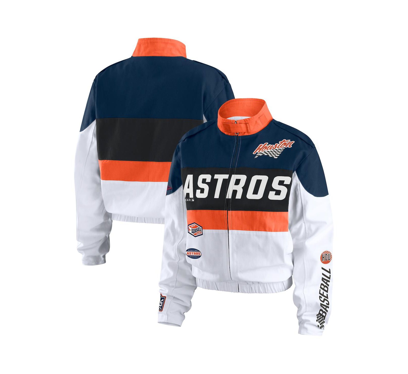Женская куртка WEAR by Erin Andrews Houston Astros Racing Full-Zip, оранжево-белая