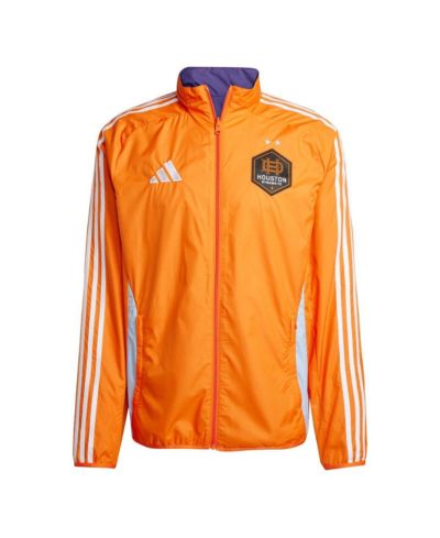 Мужская двусторонняя куртка на молнии Adidas Houston Dynamo FC 2025 Anthem Orange/Purple