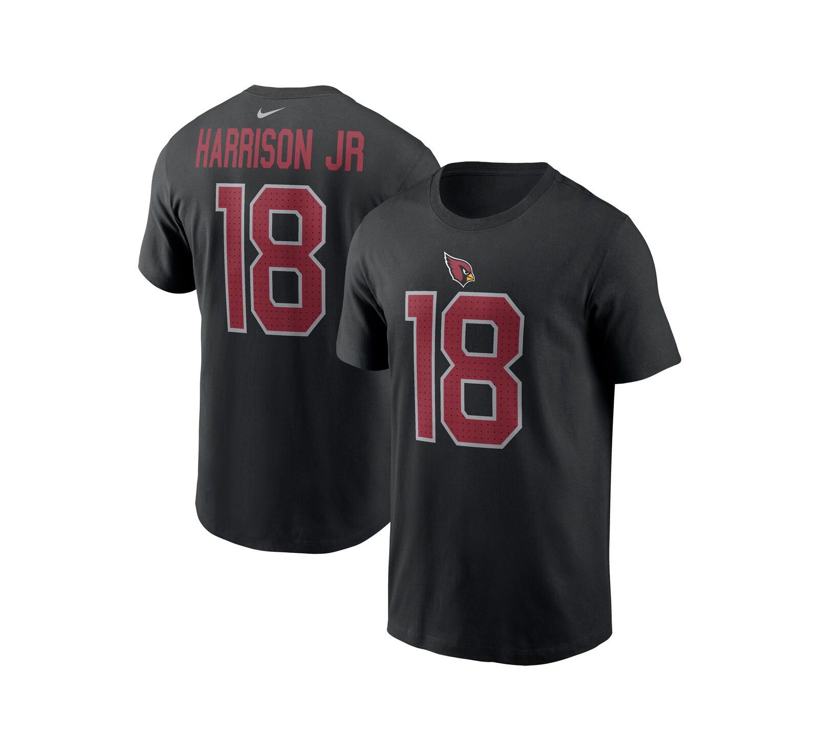 Мужская футболка Nike Marvin Harrison Jr. Black Arizona Cardinals Player Name & Number