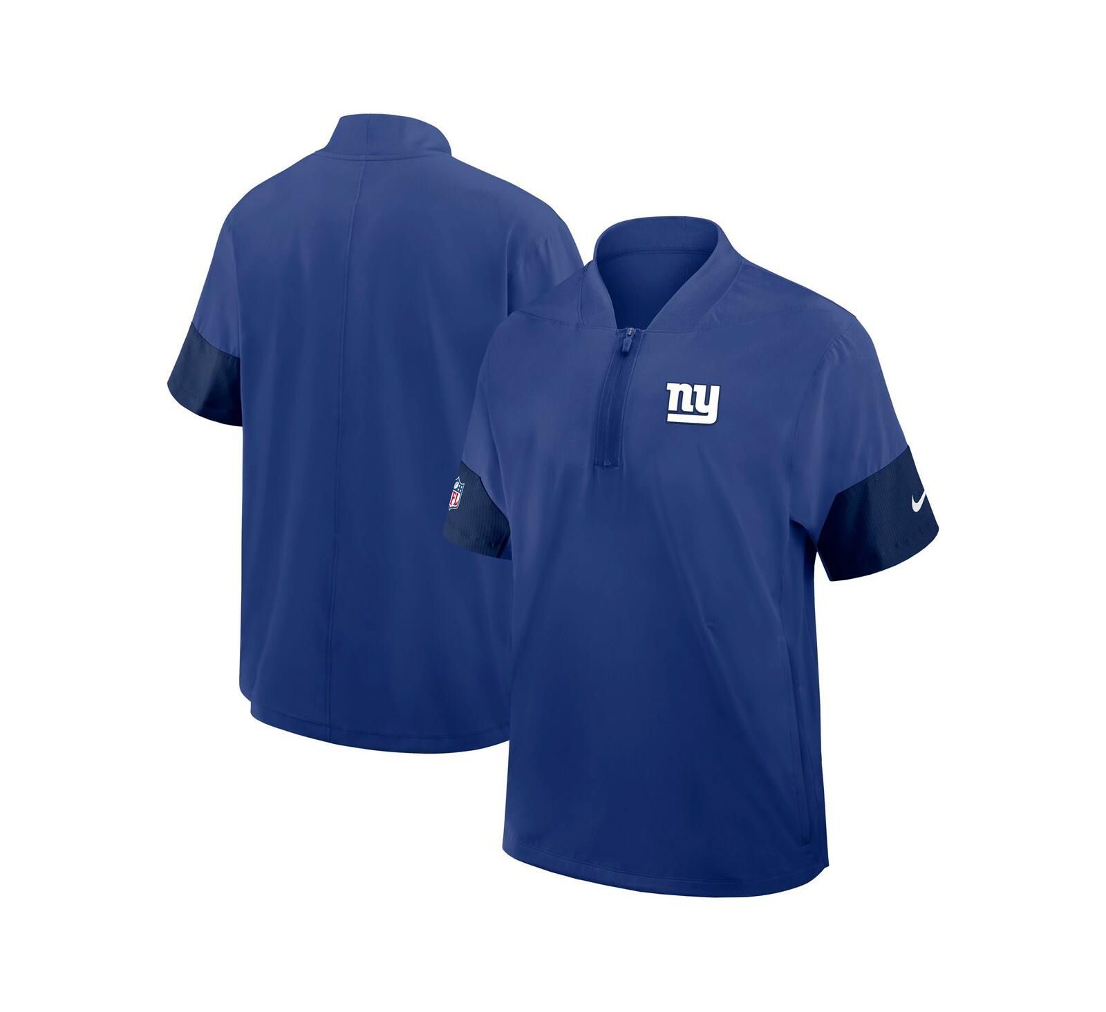 Мужская куртка Nike Royal New York Giants Sideline Short Sleeve Quarter-Zip Coach