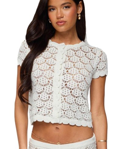 Женский топ Edikted Elisa Open Knit Button Up