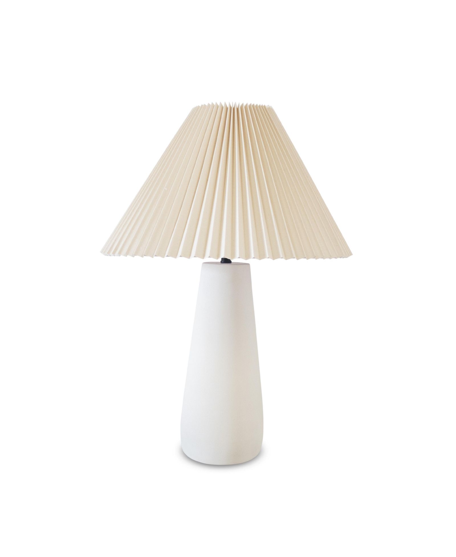 Gwen 25" Modern LED Table Lamp with Pleated Cream Shade