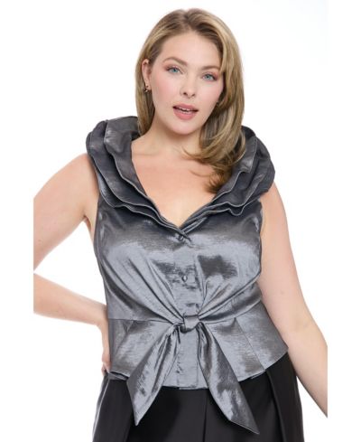 Женский топ Muse Plus Size без рукавов из тафты с узлом спереди