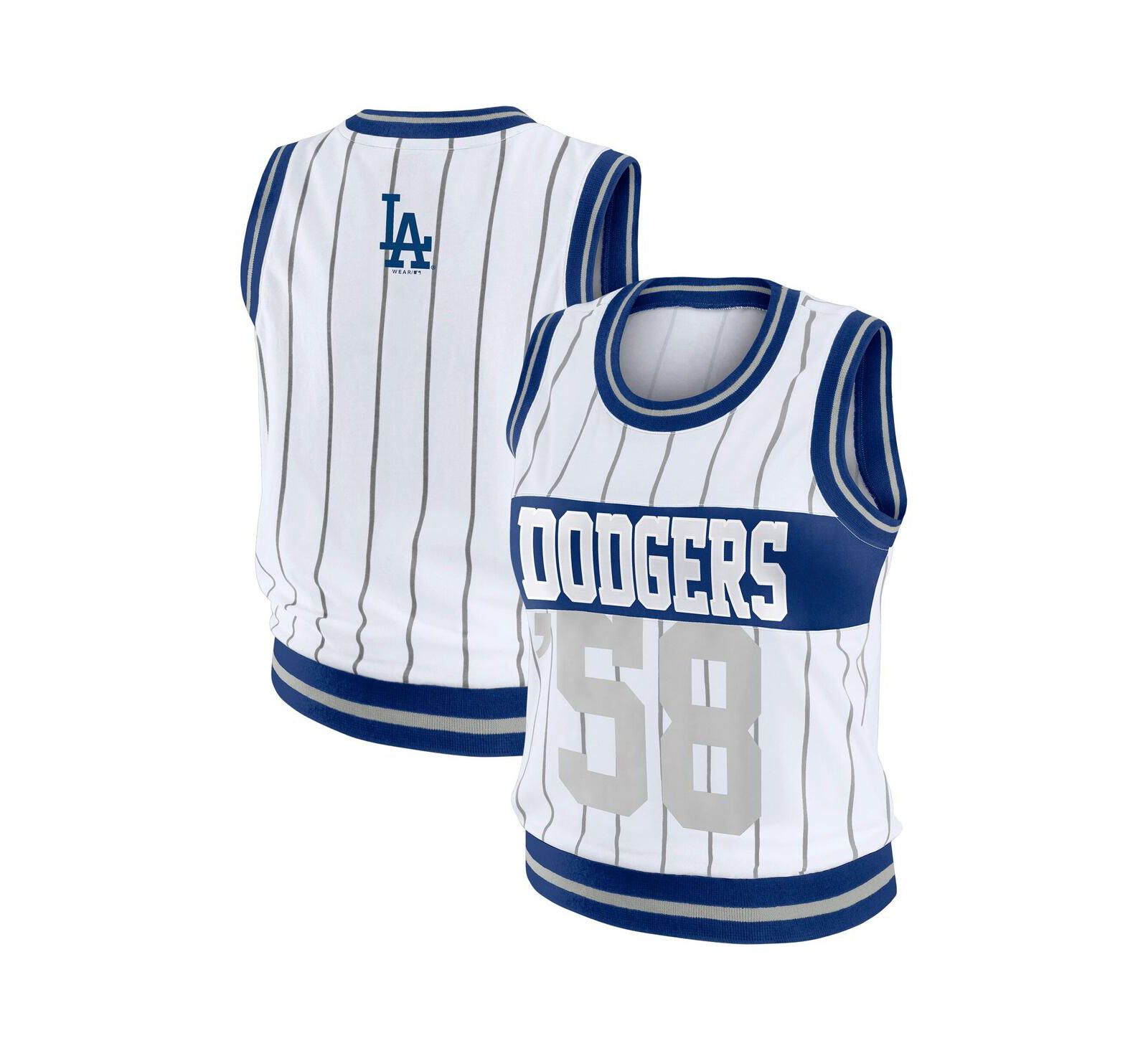 Топ WEAR by Erin Andrews Women's White Los Angeles Dodgers Sporty Tank Top