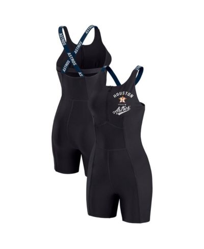 Женский ромпер WEAR by Erin Andrews Black Houston Astros Bodycon с молнией на четверть