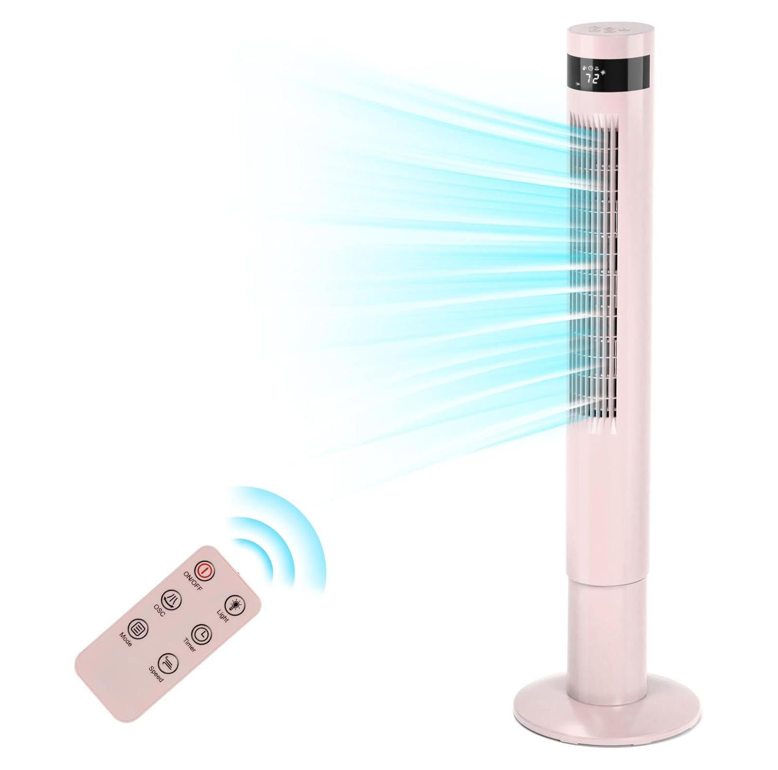 Cowsar 43" Tower Fan, Oscillating Fan with Remote, 3 Speeds
