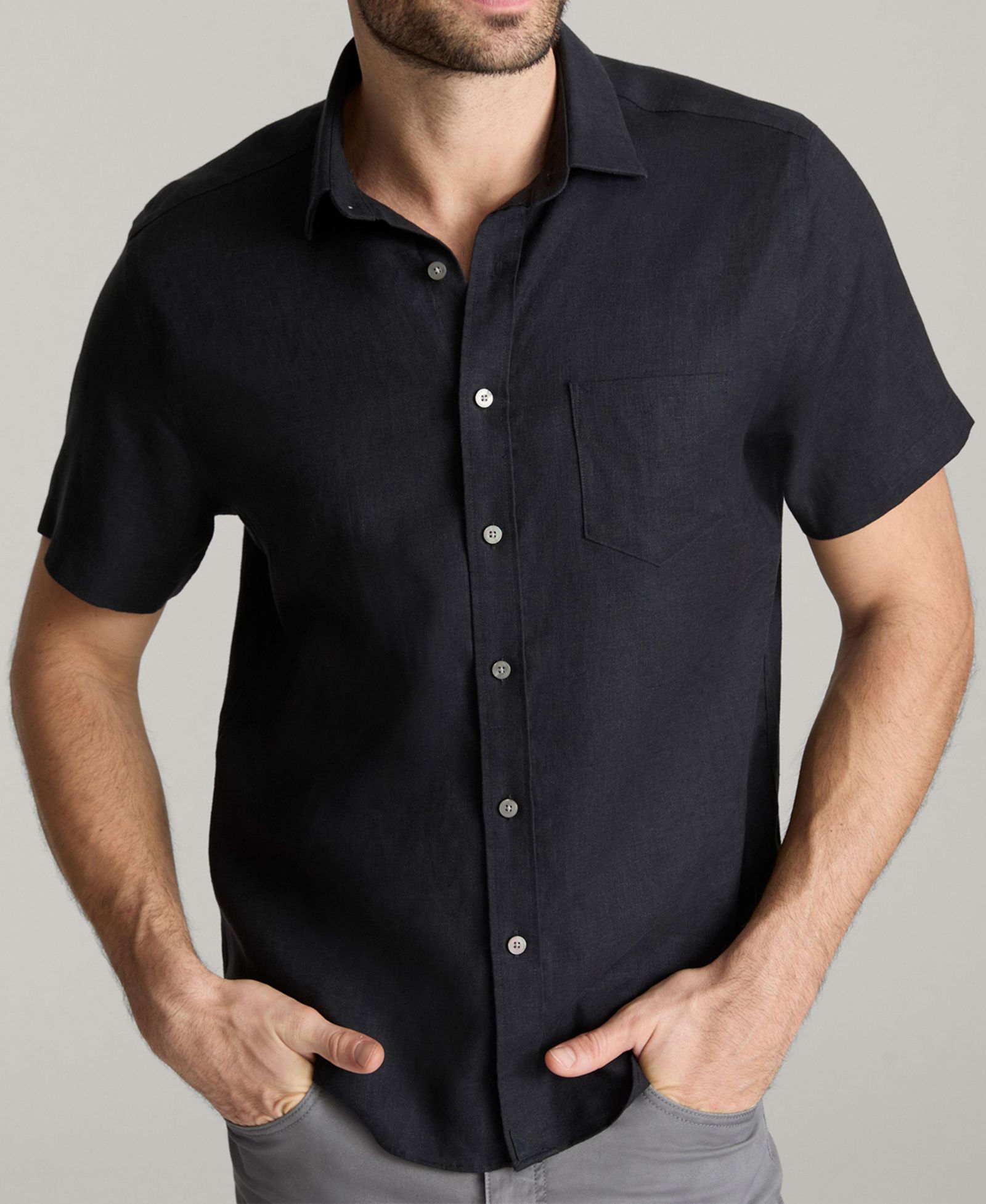 Рубашка UNTUCKit Men's Regular Fit Wrinkle Resistant Linen Cameron Button Up