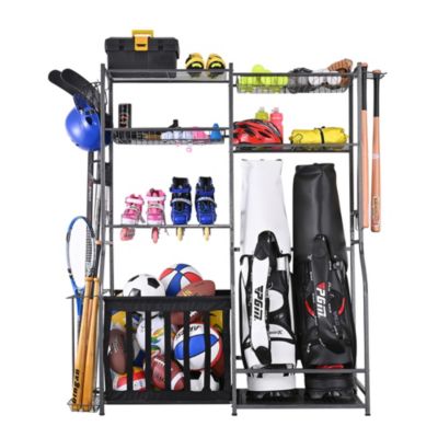Mythinglogic High-Capacity, Multi-Functional Sports Organizers Rack-Hiking & Baseball for Garage Storage
