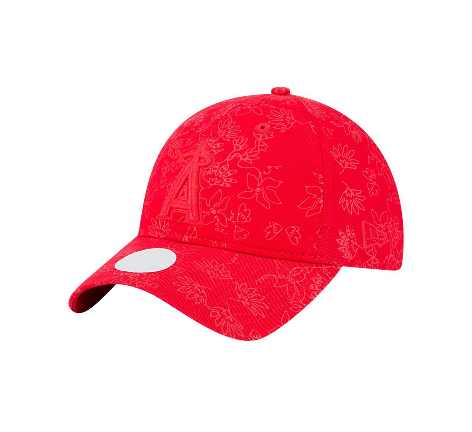 Женская регулируемая кепка New Era Los Angeles Angels Tonal Floral 9TWENTY красная