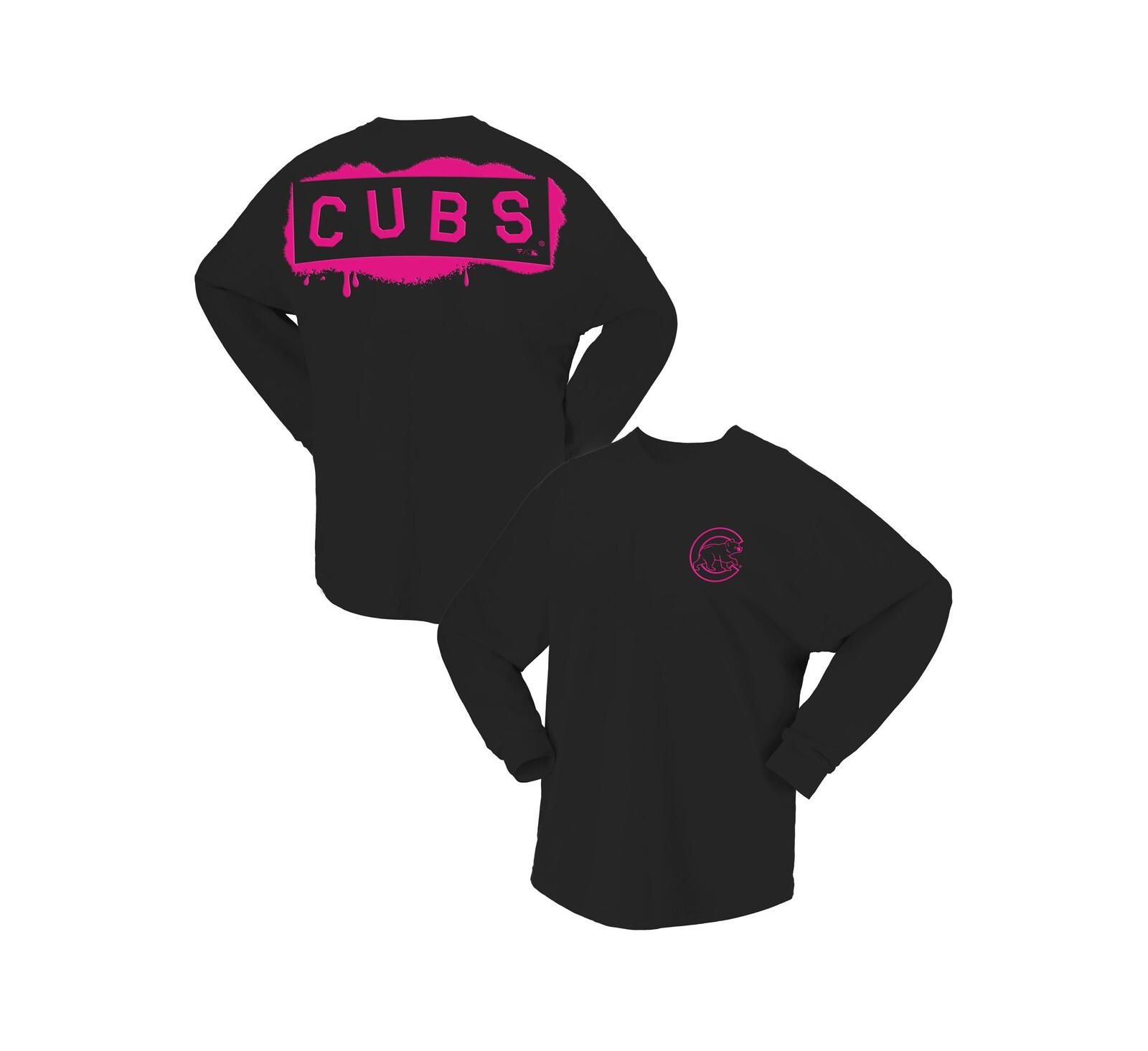 Fanatics Women's Black Chicago Cubs Neon Jersey Long Sleeve T-Shirt