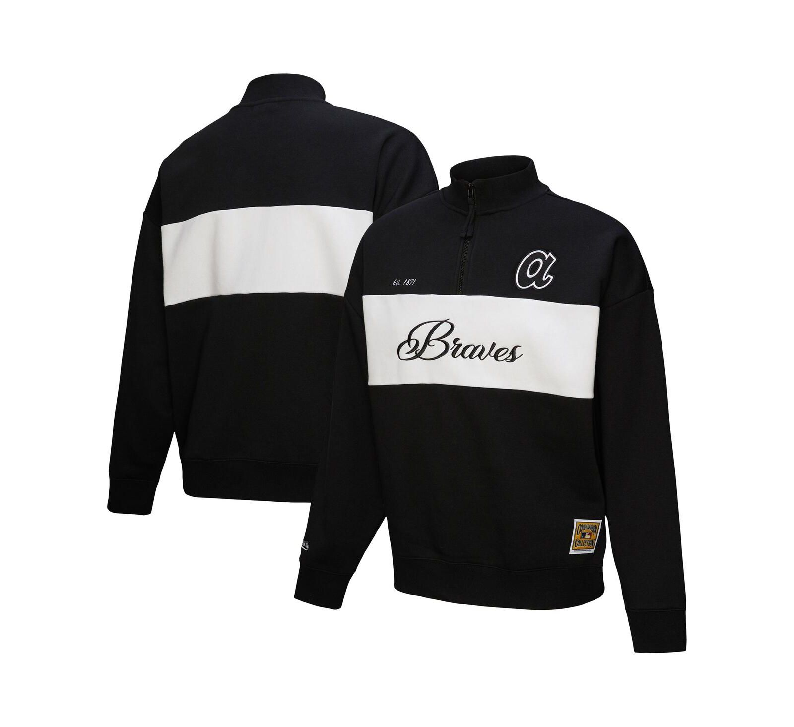 Женский джемпер Mitchell & Ness Black Atlanta Braves Quarter-Zip