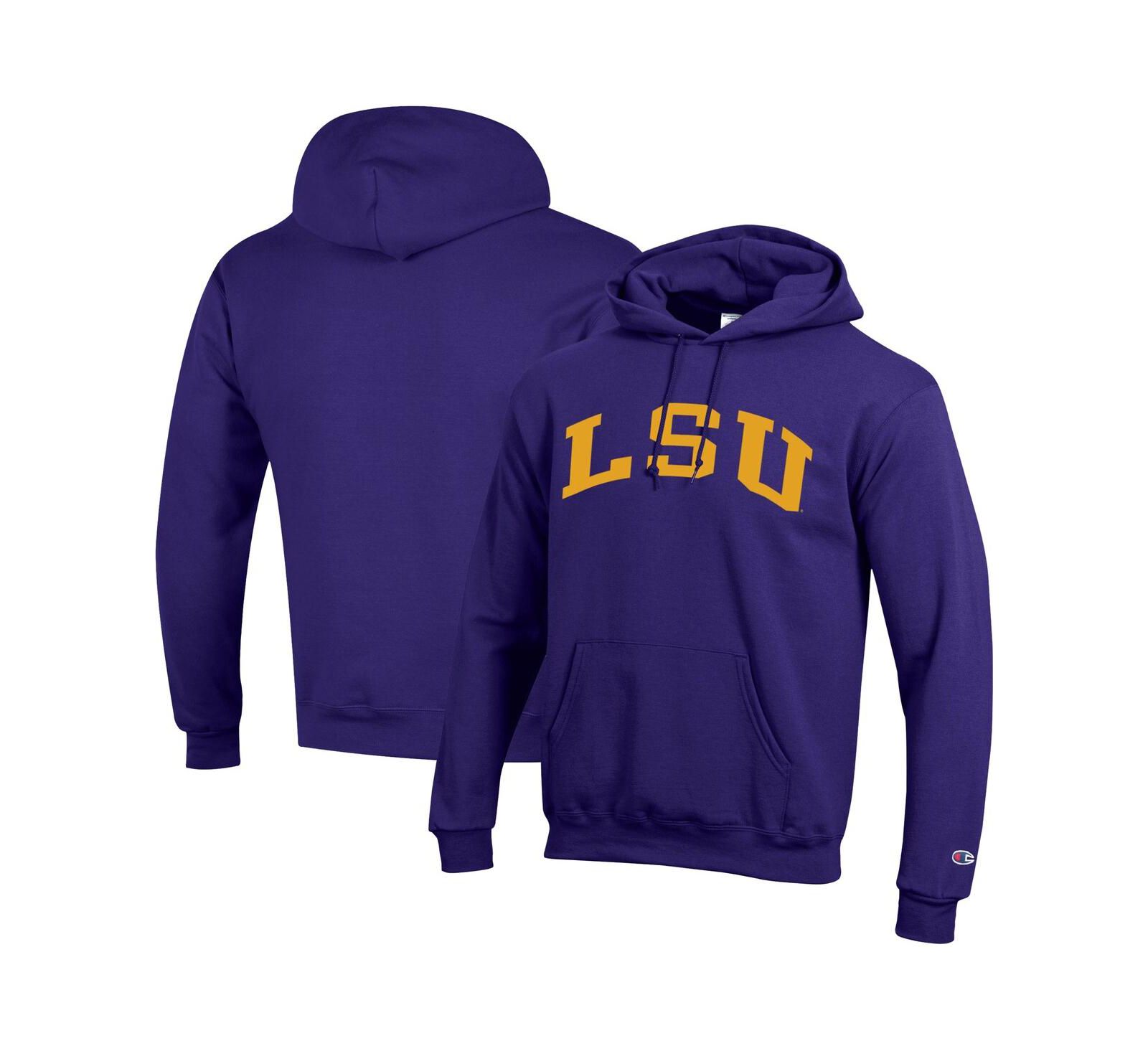 Champion Мужское флисовое худи с капюшоном фиолетового цвета LSU Tigers