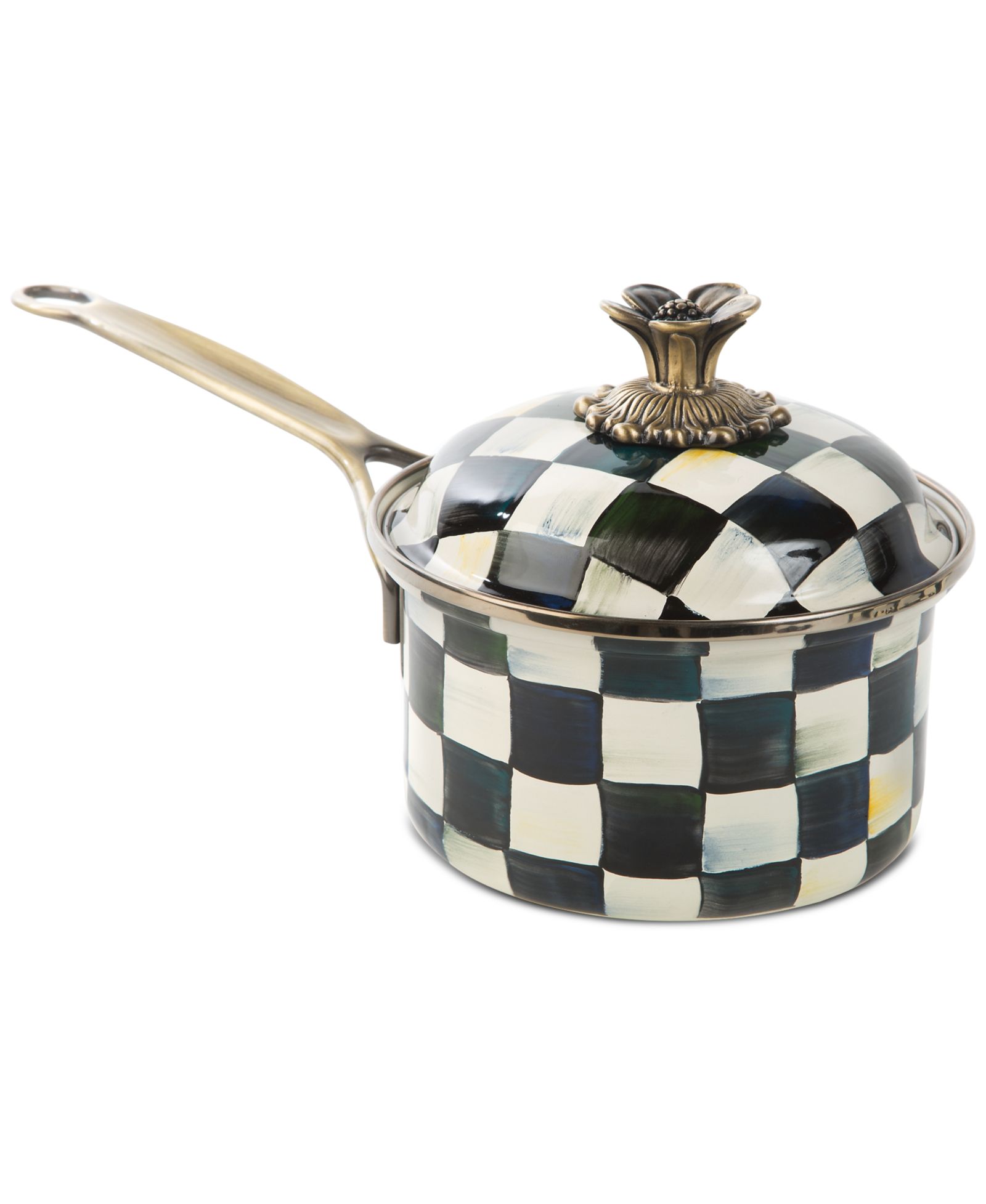 Mackenzie-Childs Courtly Check Enameled 1-Quart Saucepan