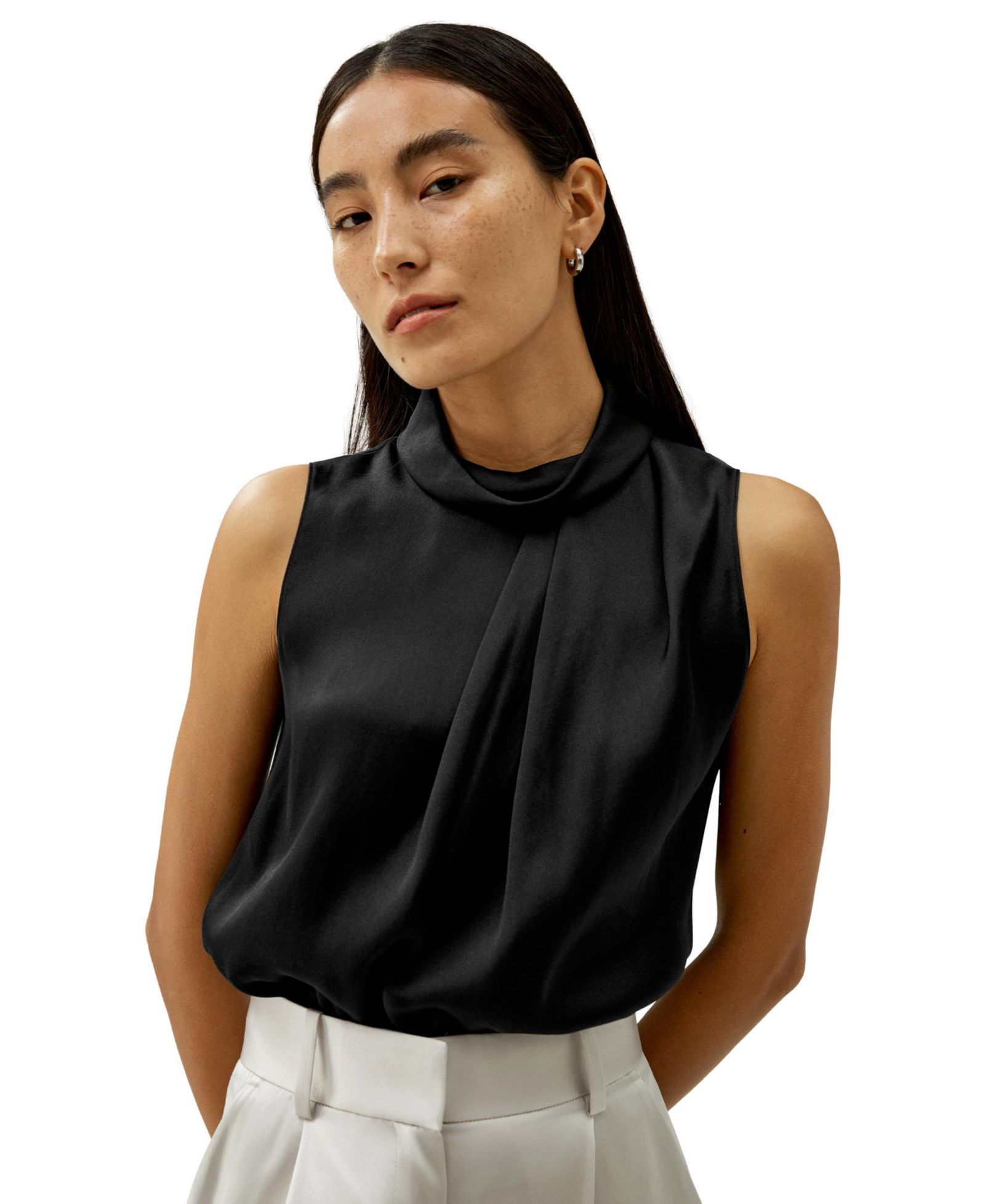 Женский шелковый топ LILYSILK Asymmetrical Sleeveless