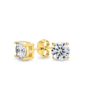 Bling Jewelry серьги-гвоздики с бриллиантами AAA CZ в 14K Yellow Gold Plated, .75 CTW