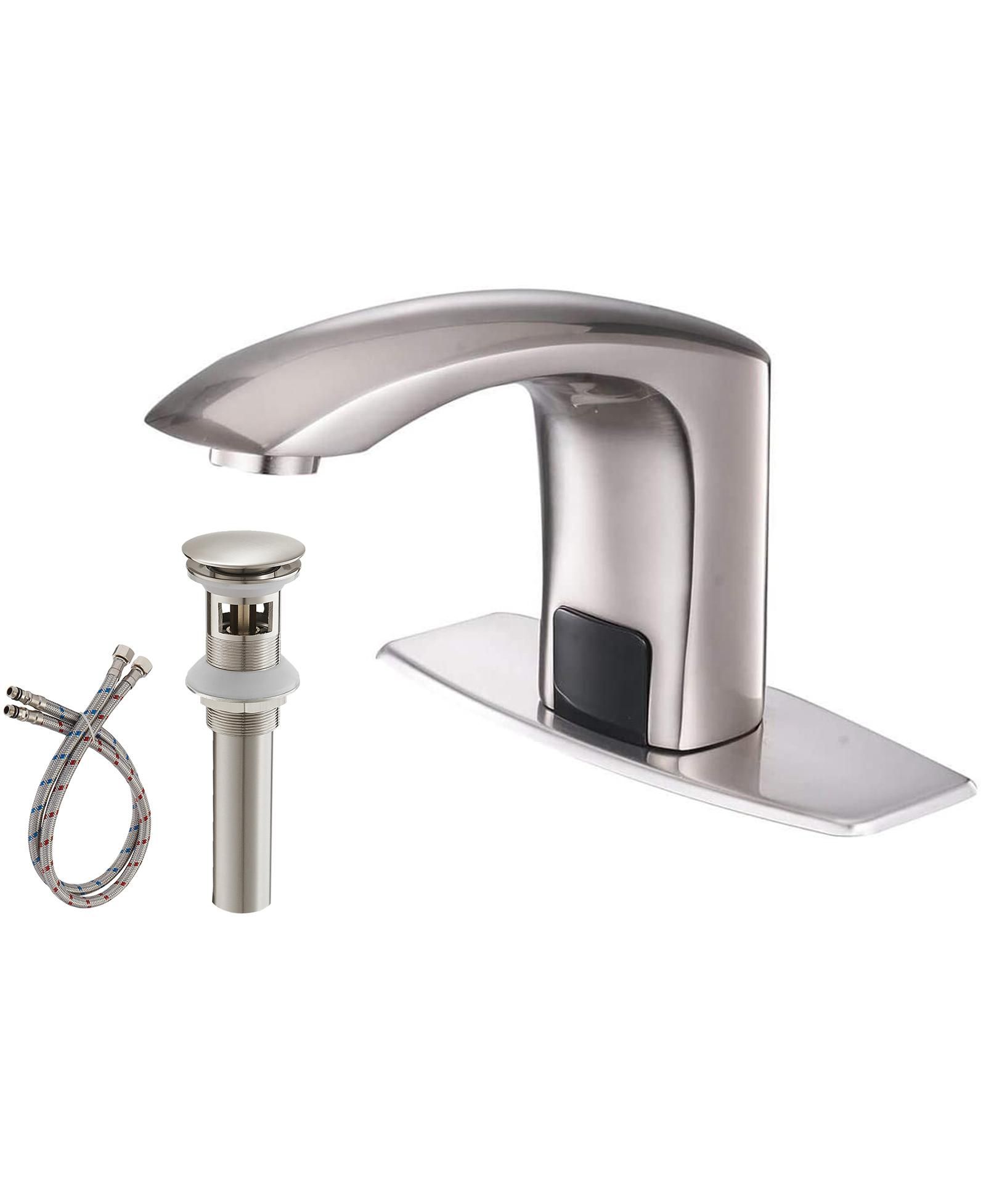 Greenspring Deck Plate & Pop Up Drain Automatic Sensor Touchless Bathroom Sink Faucet