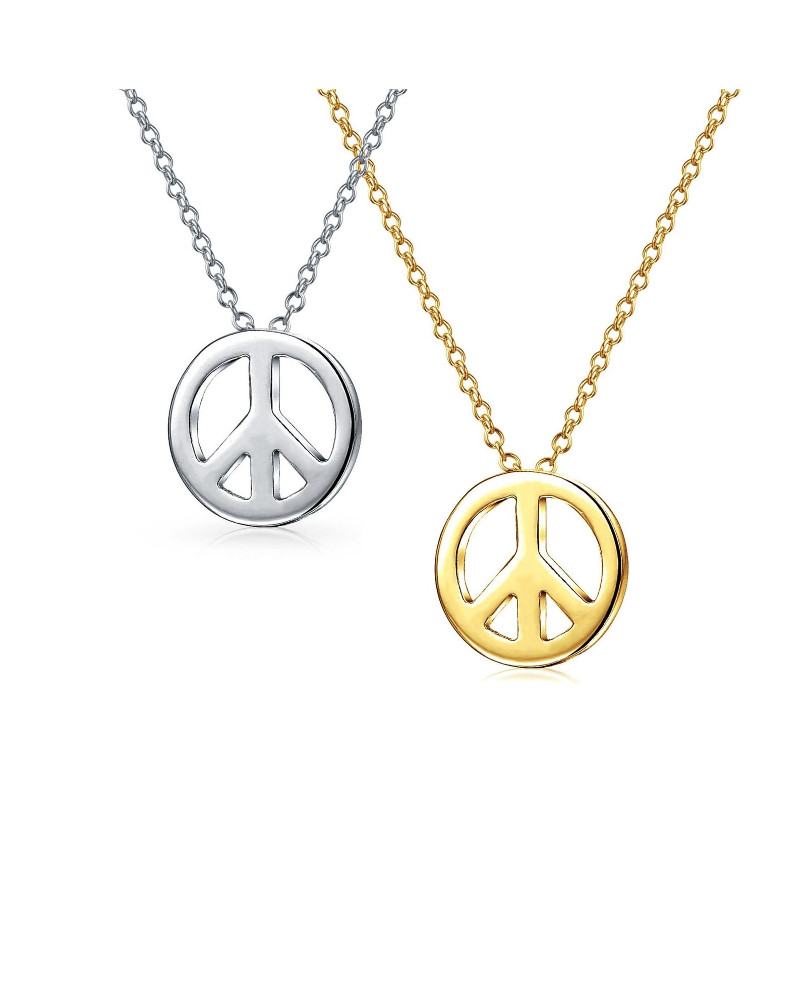 Подвеска Bling Jewelry Peace Sign из позолоченного стерлингового серебра