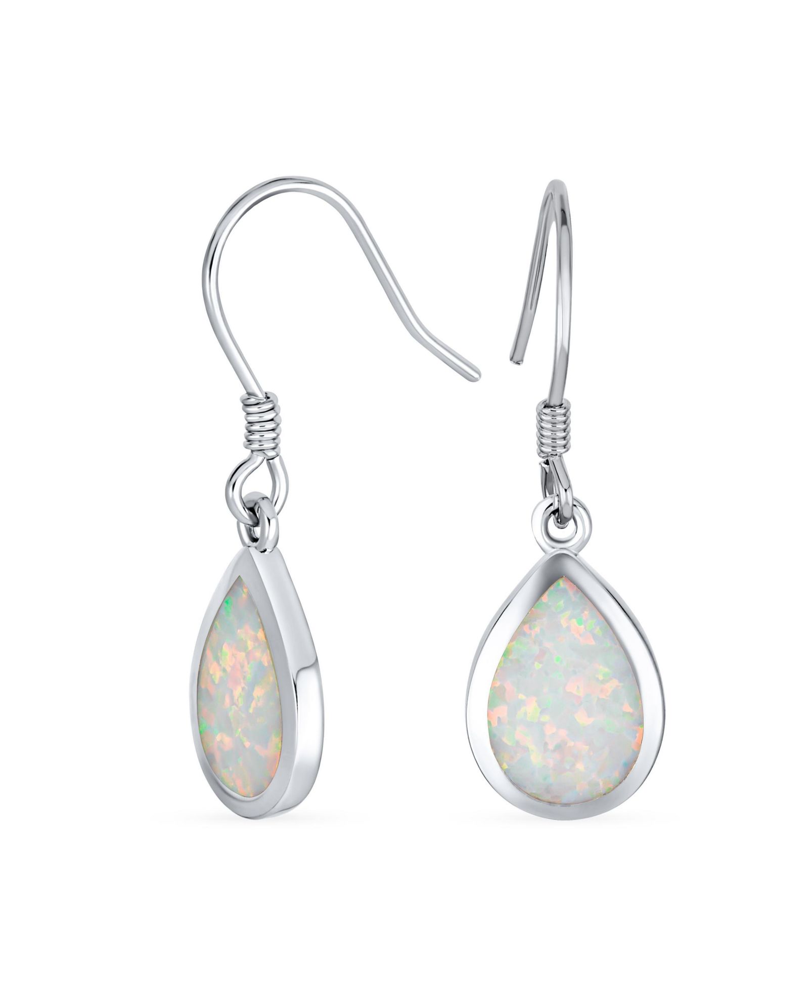 Серьги Bling Jewelry с переливающимся опалом в форме капли, стерлинговое серебро.925
