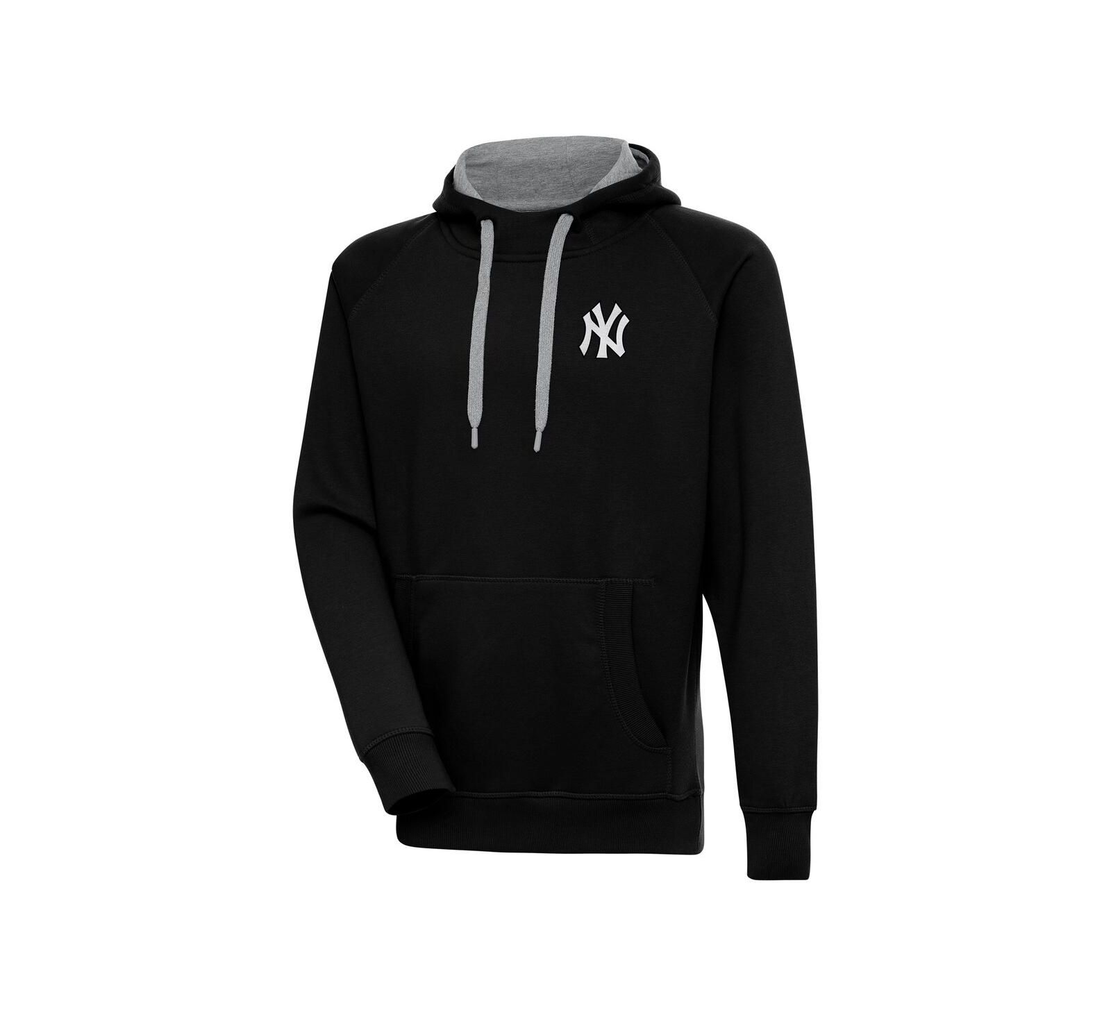 Мужское худи Antigua Black New York Yankees Metallic Victory Pullover