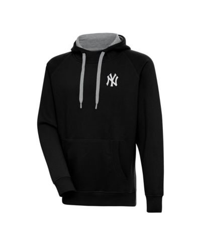Мужское худи Antigua Black New York Yankees Metallic Victory Pullover