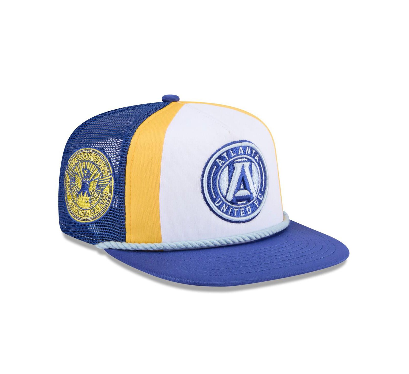 New Era Men's White Atlanta United FC 2024 Jersey Hook A-Frame Trucker 9FIFTY Snapback Hat