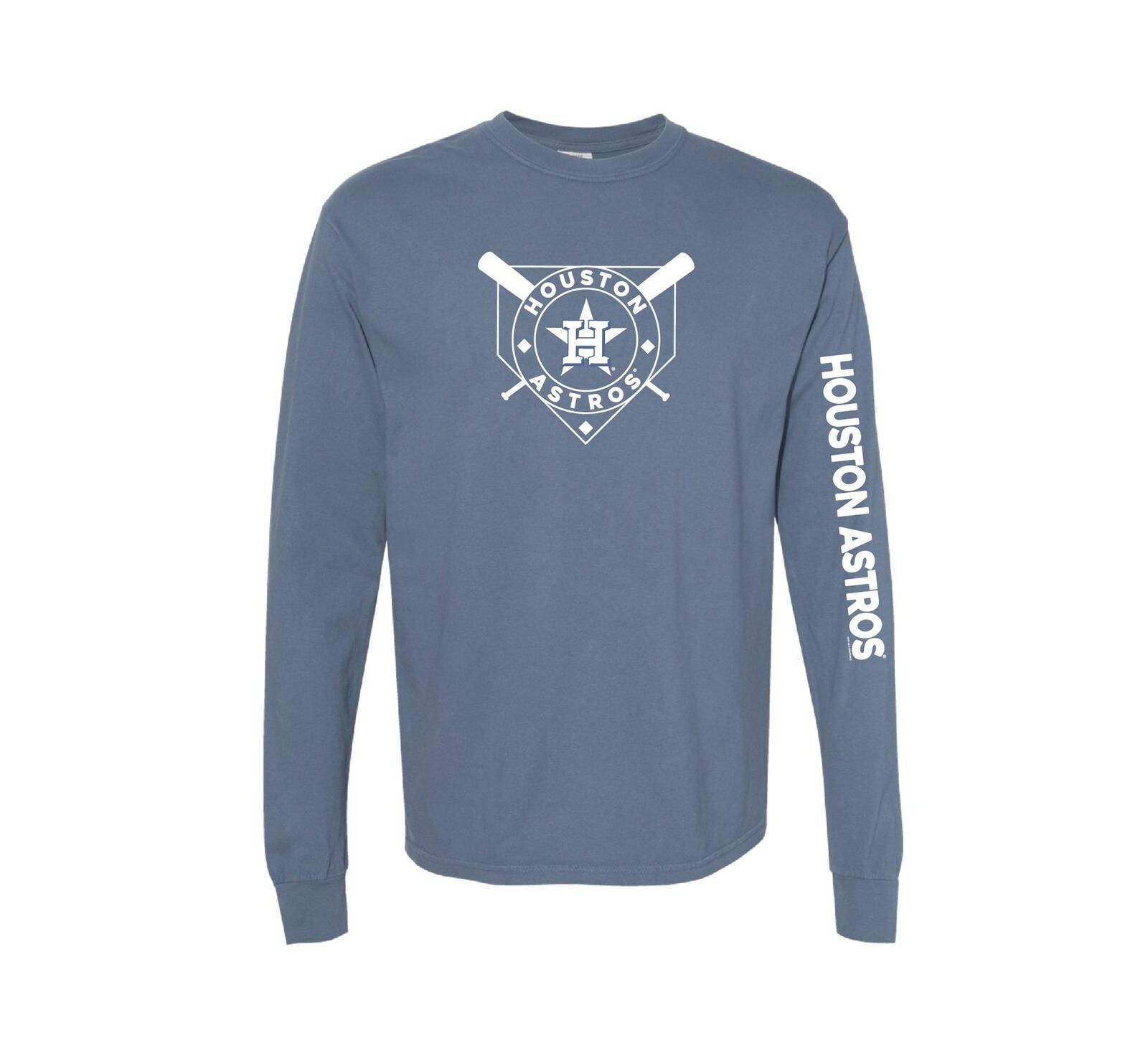 Soft as a Grape Women's Navy Houston Astros Pigment Dye Long Sleeve T-Shirt