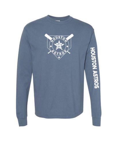 Soft as a Grape Women's Navy Houston Astros Pigment Dye Long Sleeve T-Shirt