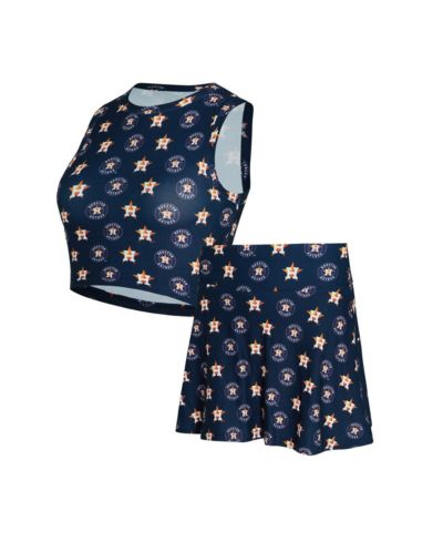 Женский комплект Concepts Sport из 2 предметов: трикотажный топ и юбка-шорты Houston Astros, темно-синий