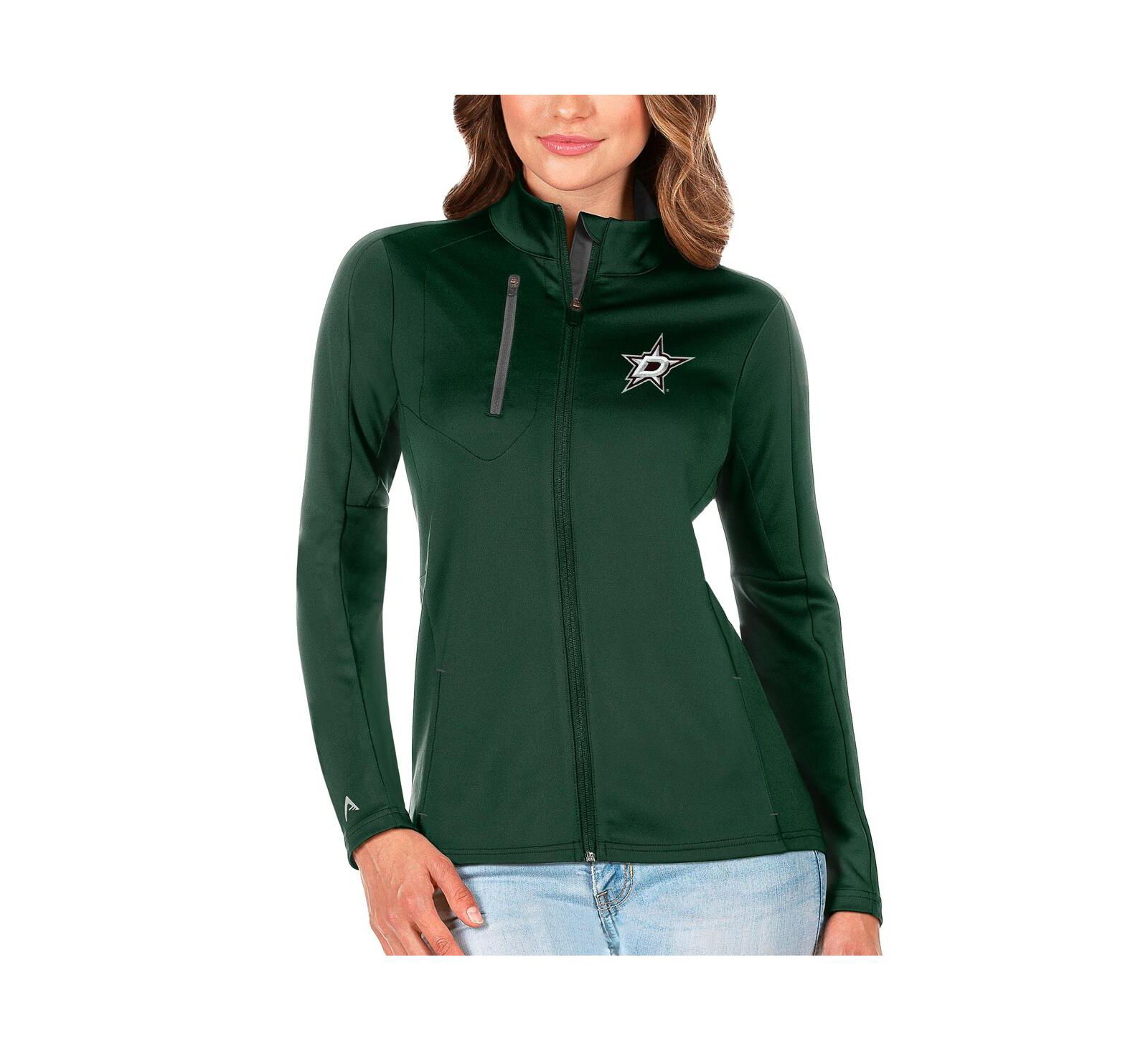 Antigua Women's Green/Charcoal Dallas Stars Generation Full-Zip Pullover Jacket