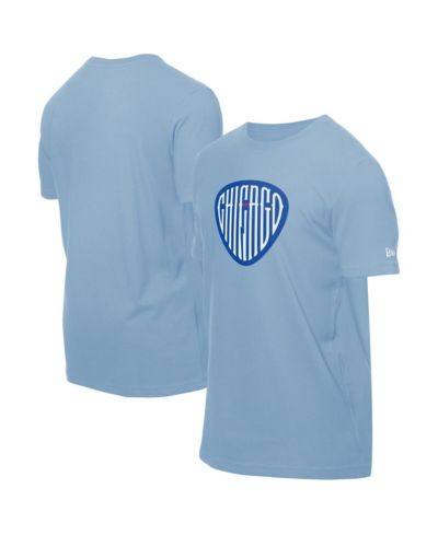 New Era Men's Light Blue Chicago Cubs Guitar Pick T-Shirt