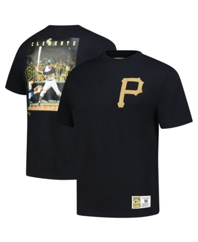 Мужская футболка Mitchell & Ness Roberto Clemente Black Pittsburgh Pirates Legends Collection Vintage Logo
