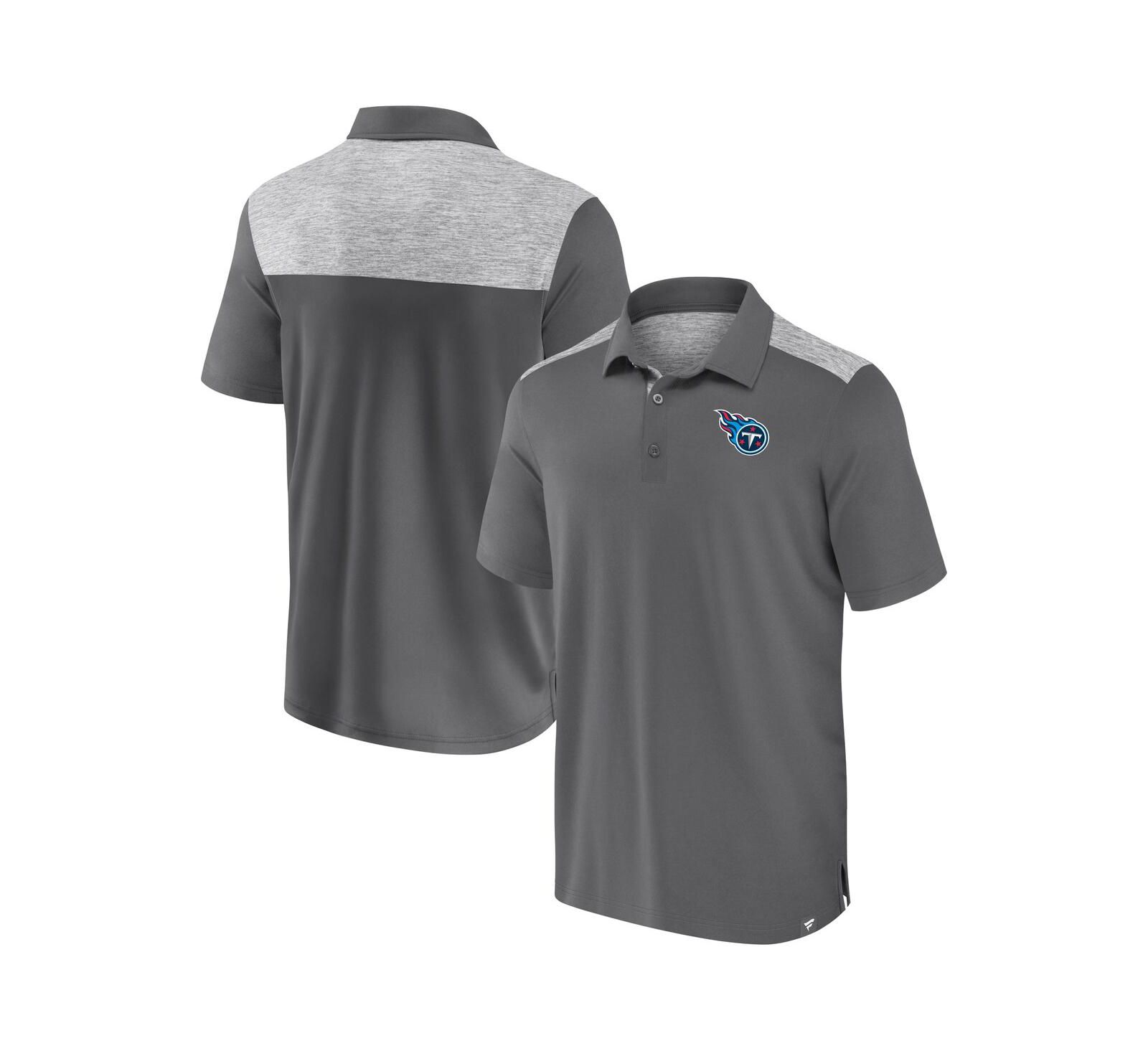 Fanatics Men's Gray Tennessee Titans Long Shot Polo Shirt
