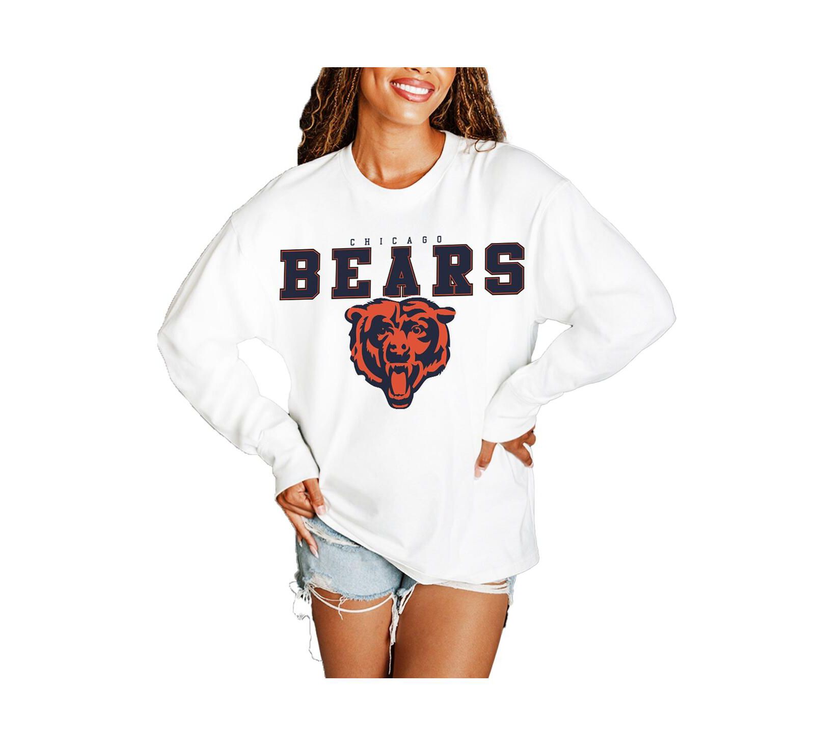 Gameday Couture Women's White Chicago Bears Big Goals Oversized Long Sleeve T-Shirt
