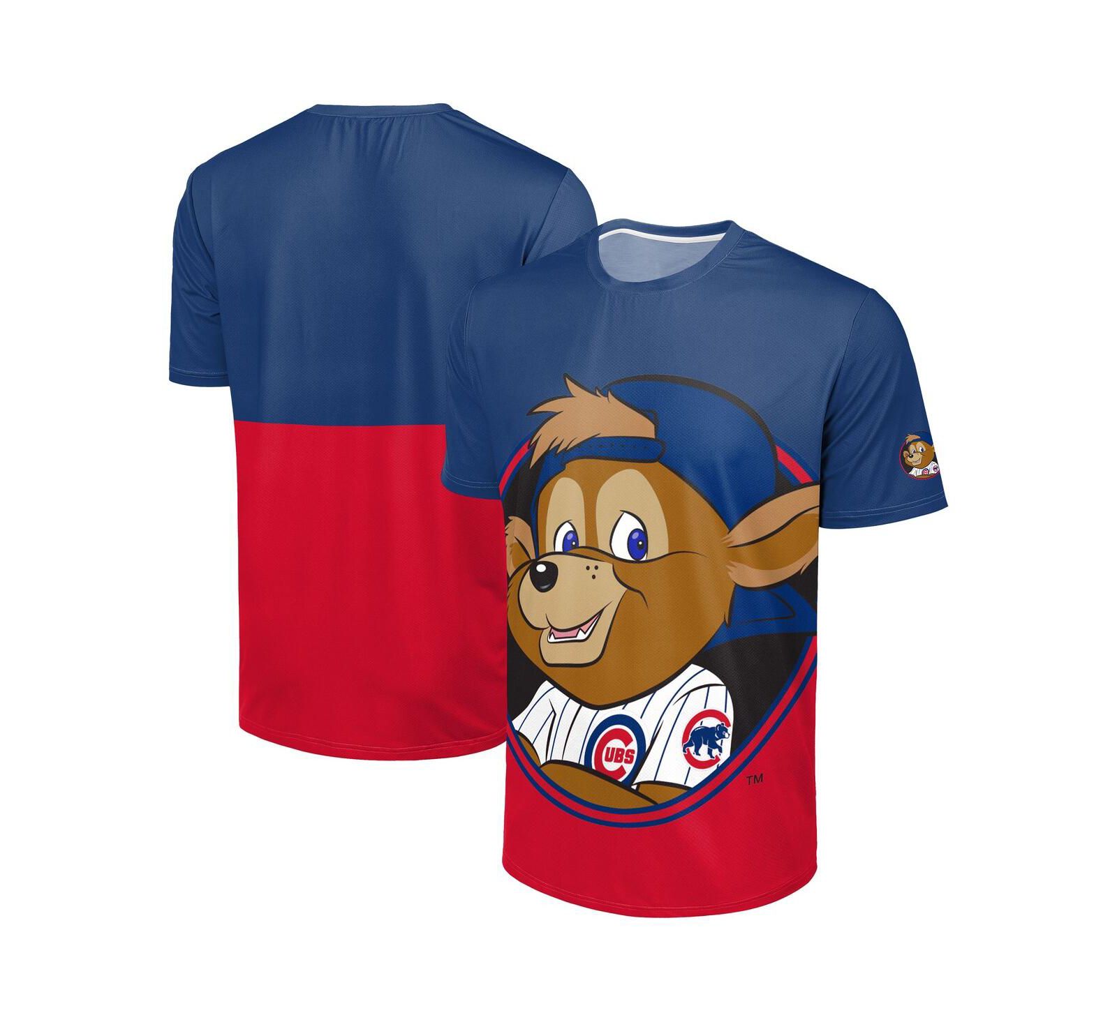 Мужская футболка FOCO Royal/Red Chicago Cubs Big Logo Mascot