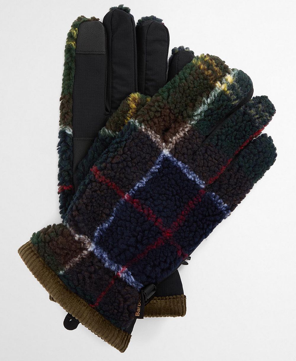 Мужские водонепроницаемые перчатки Barbour Field Tartan из флиса