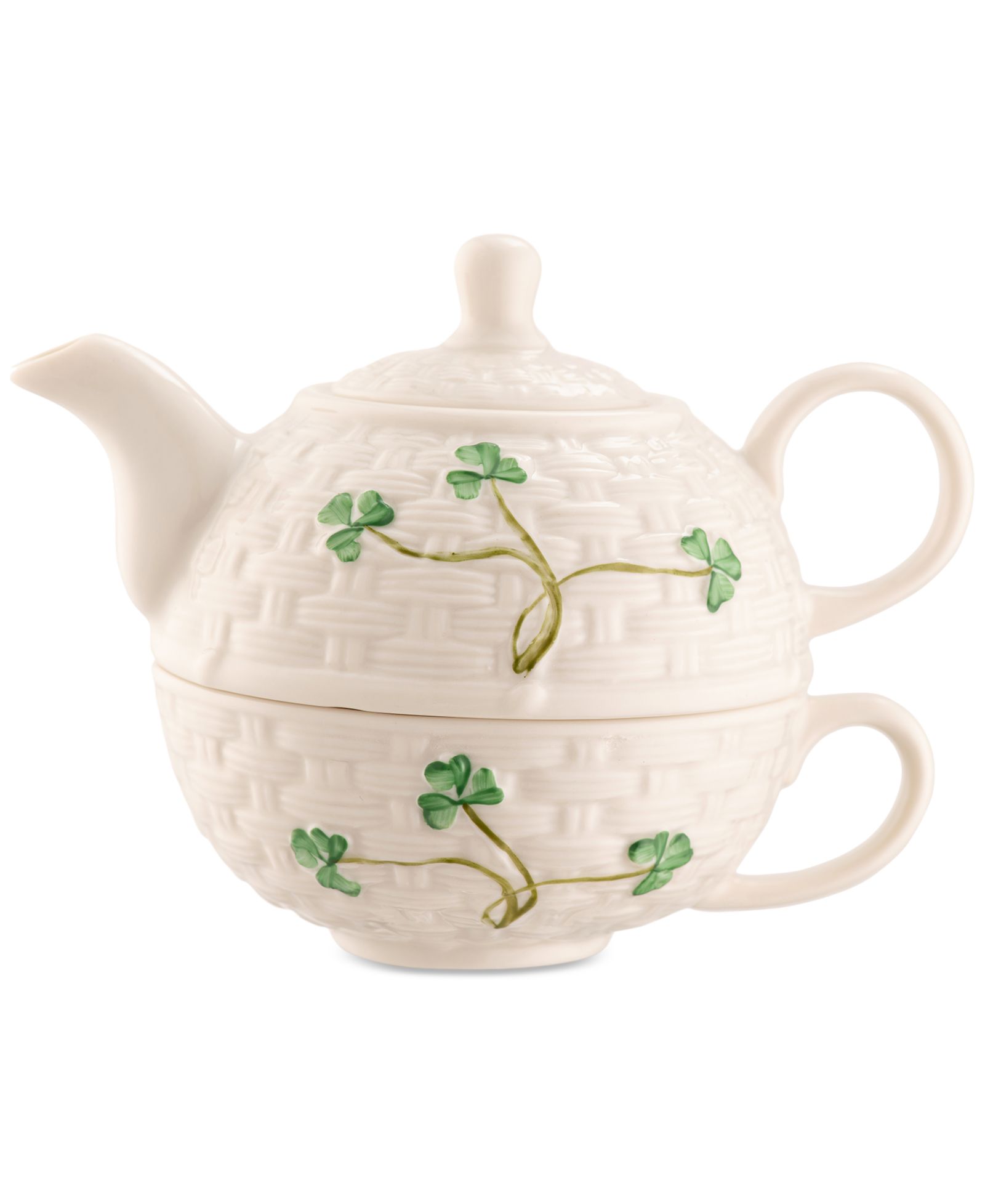 Belleek Pottery Shamrock Tea for One