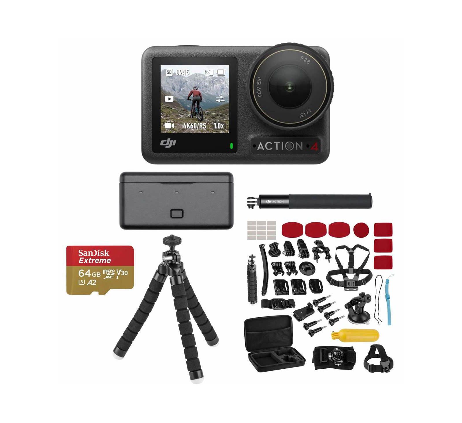 DJI Osmo Action 4 камера Adventure Combo, комплект с аксессуарами Froggi Extreme Sport и картой 64GB microSDXC