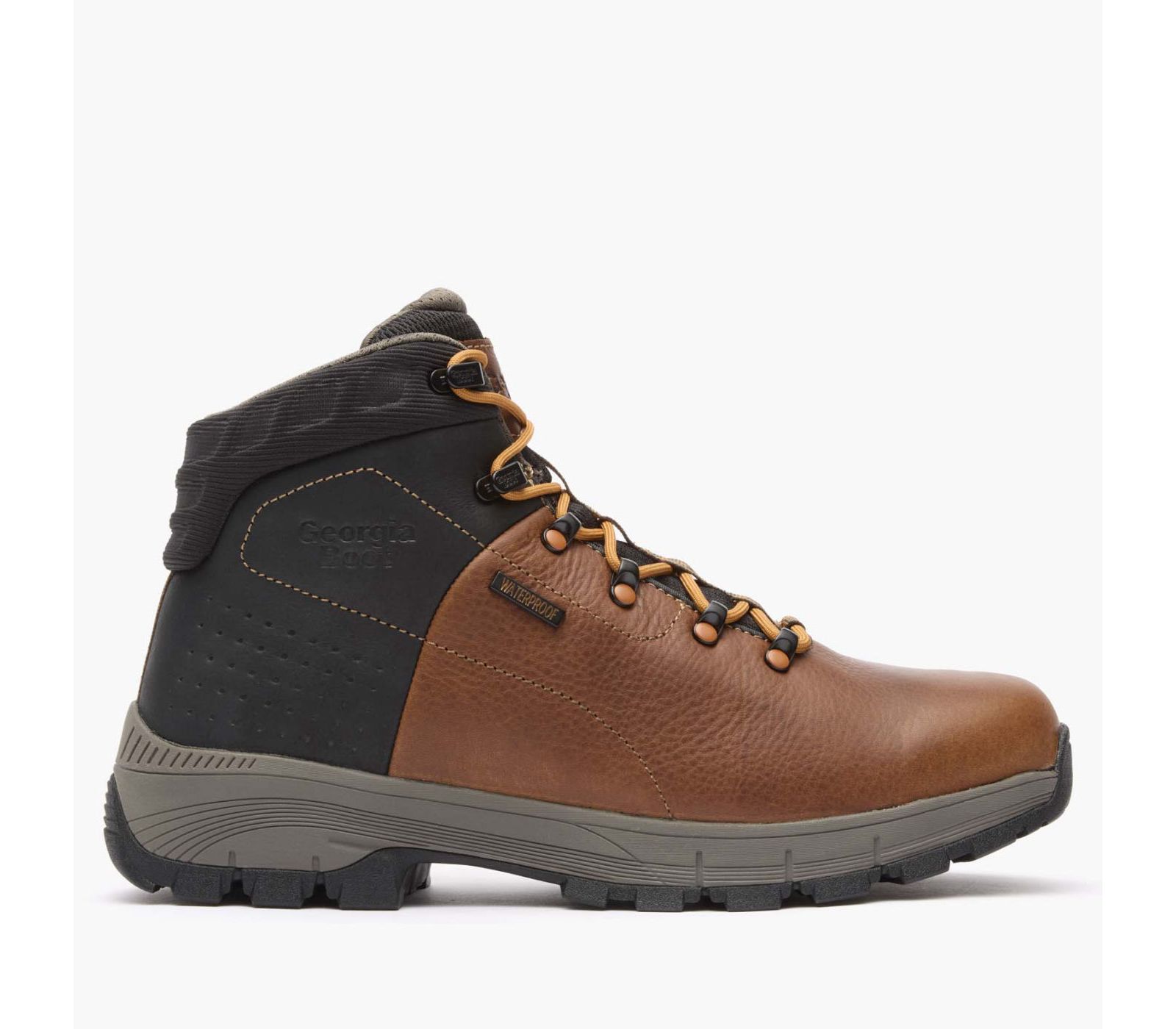 GEORGIA BOOT Men's Eagle Trail Waterproof 5" Hiker in Brown/Orange