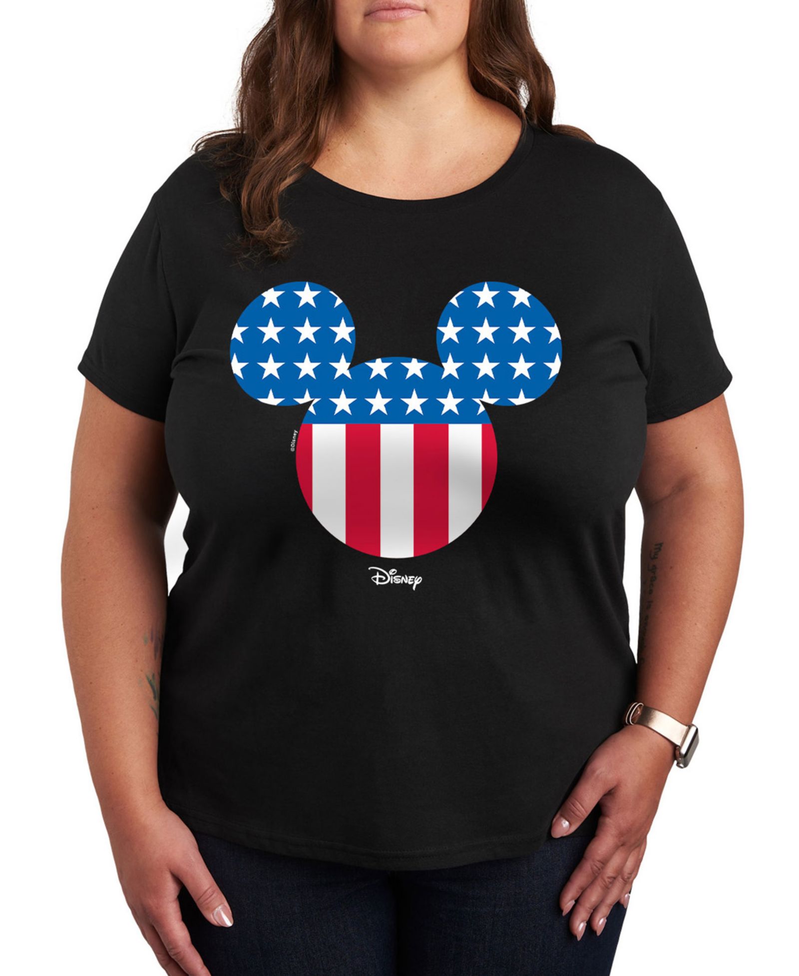 Футболка Hybrid Apparel Plus Size Disney Mickey Flag Head Graphic