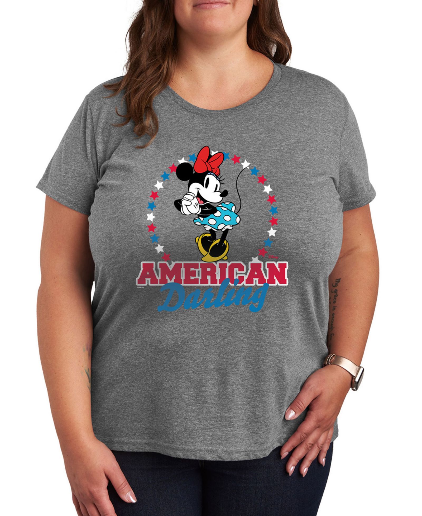 Hybrid Apparel Женская футболка Plus Size Disney American Darling с принтом Minnie Mouse