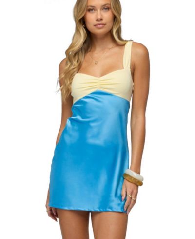 Edikted Женское мини-платье из атласа с контрастной отделкой