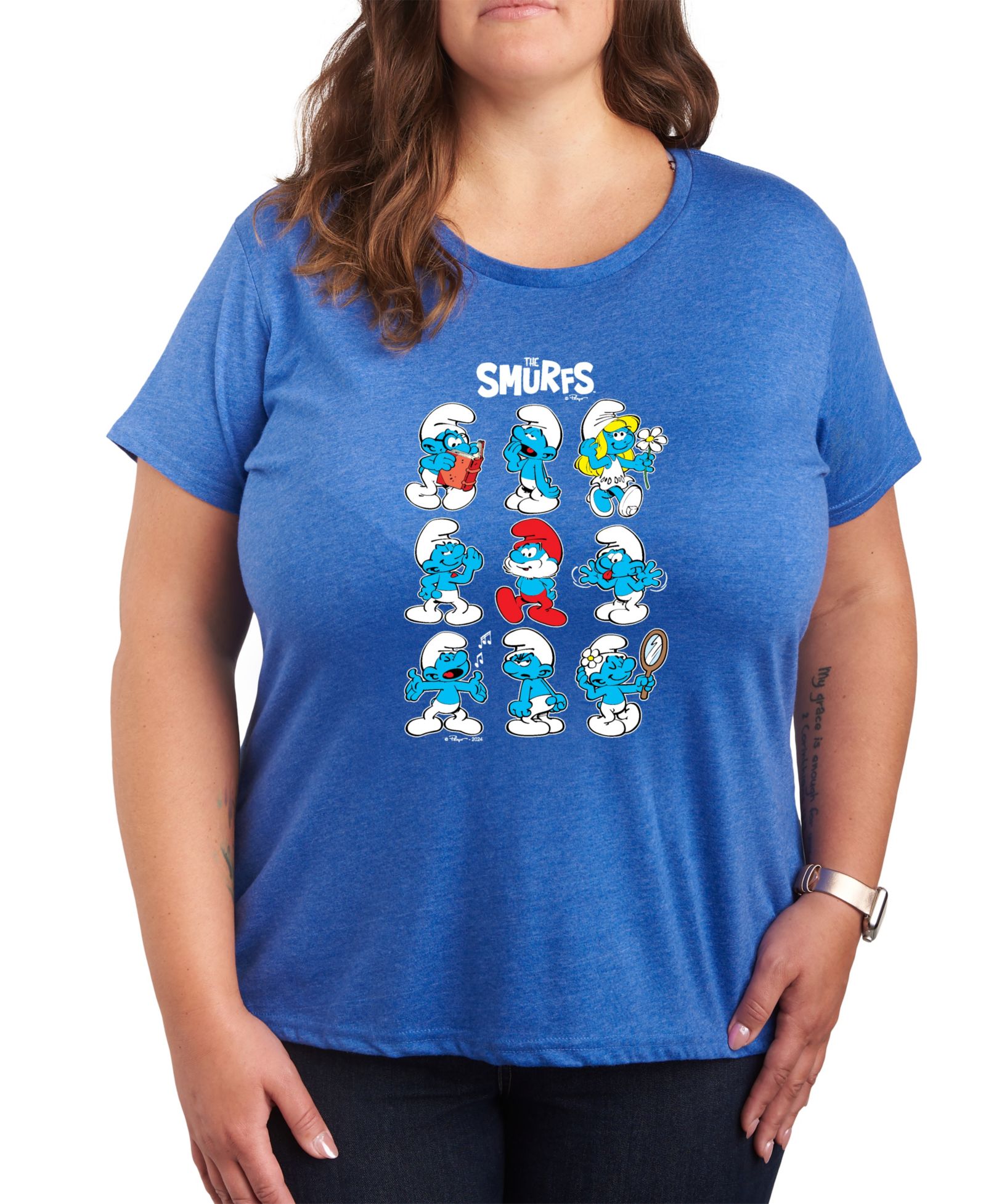 Футболка Hybrid Apparel Plus Size The Smurfs Group Graphic