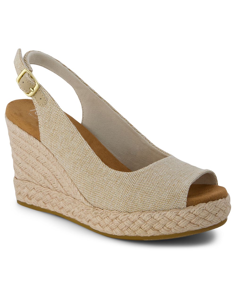 TOMS Women's Camilla Peep Toe Wedge Sandals