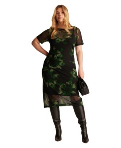 Женское платье ESTELLE Nadja Wrap Tie-front Fit Flare Empire Midi