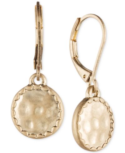 Серьги lonna & lilly Gold-Tone Hammered Disc Drop