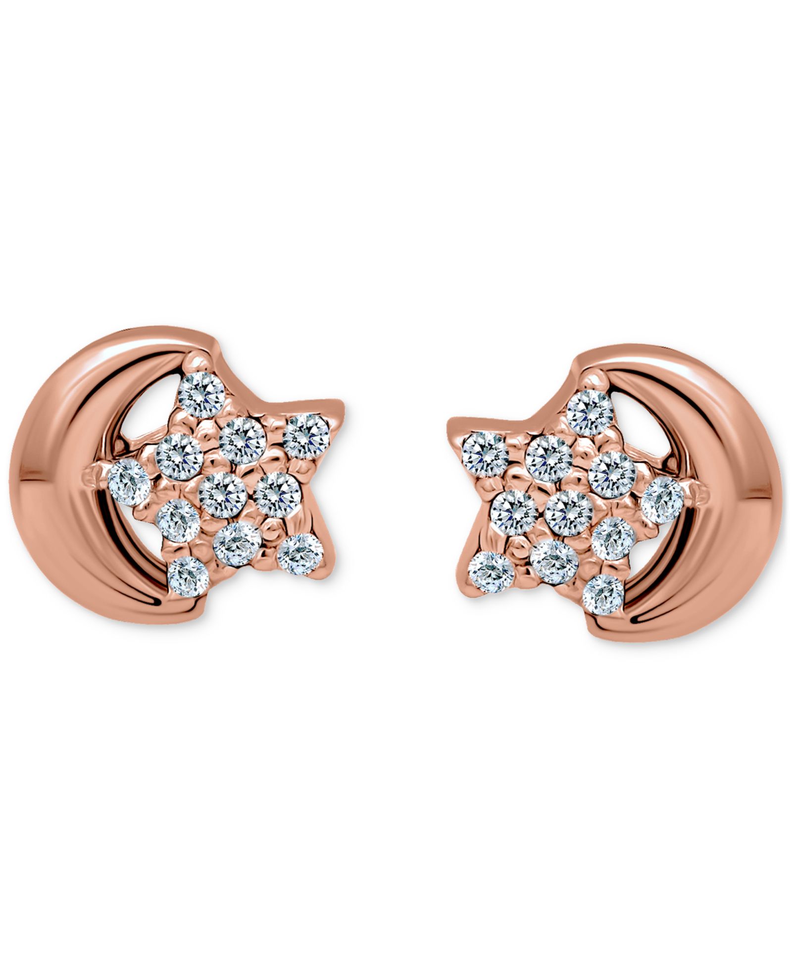 Серьги-гвоздики Giani Bernini Pavé Star & Moon