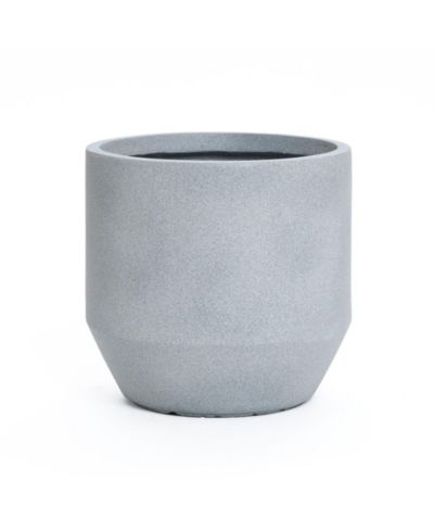 LuxenHome Minimalistic Modern Gray 15.7-Inch Tall Round Tapered MgO Planter