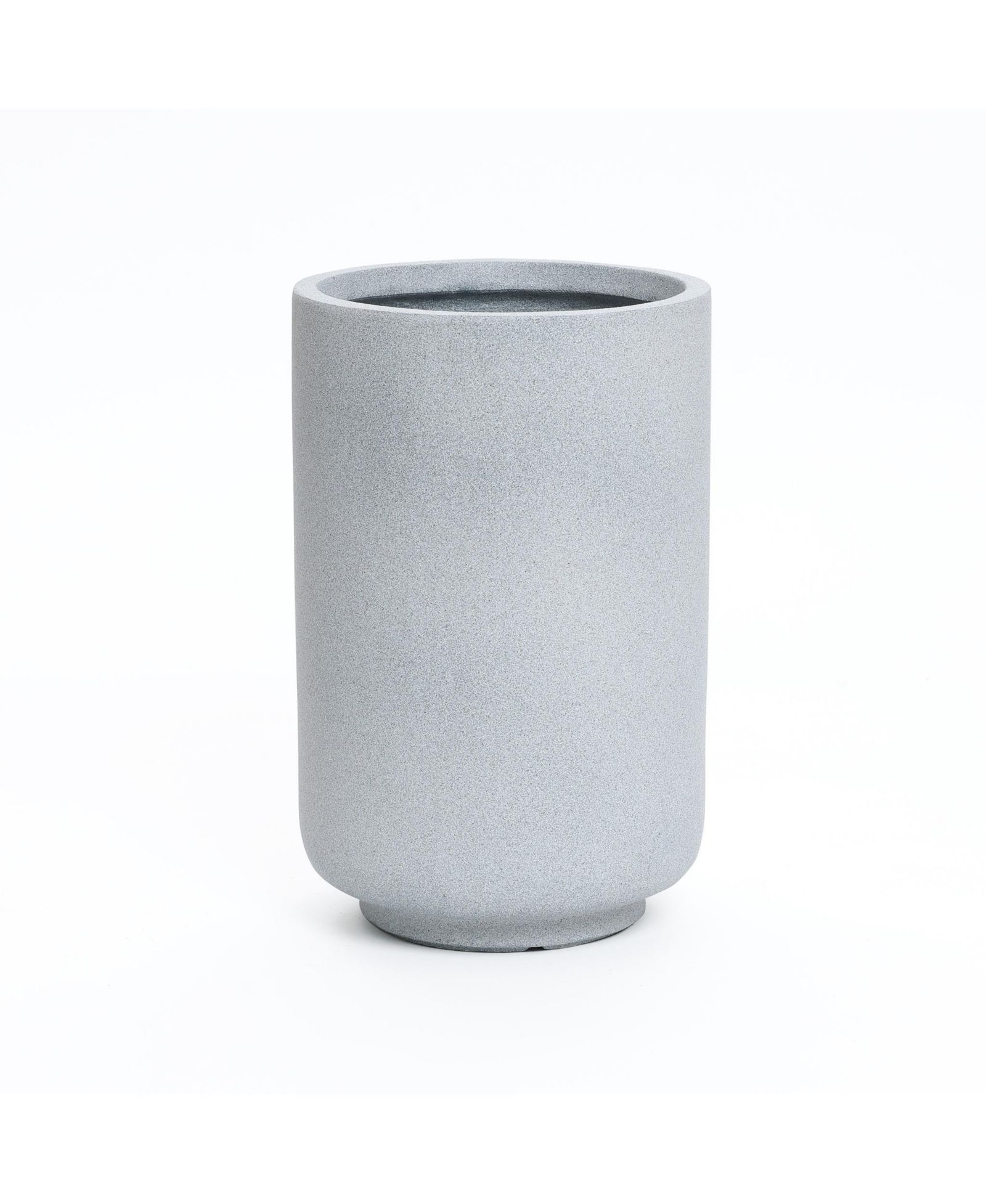 LuxenHome Minimalistic Modern Gray 23-Inch Tall Round MgO Planter