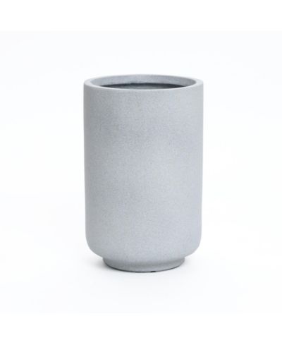 LuxenHome Minimalistic Modern Gray 23-Inch Tall Round MgO Planter