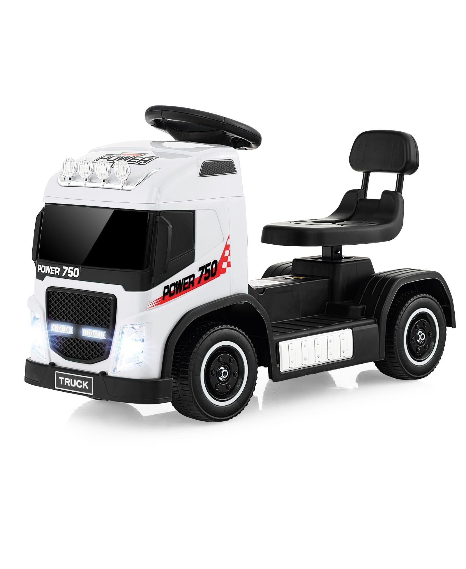 Mecale 6V 2-in-1 Height-Adjustable Ride-On Truck, Ages 2-7